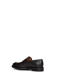 Ferragamo Men Black Hammered Leather Stefano Penny Loafer