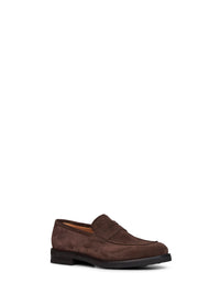 Ferragamo Men Bark Brown Suede Stefano Penny Loafers