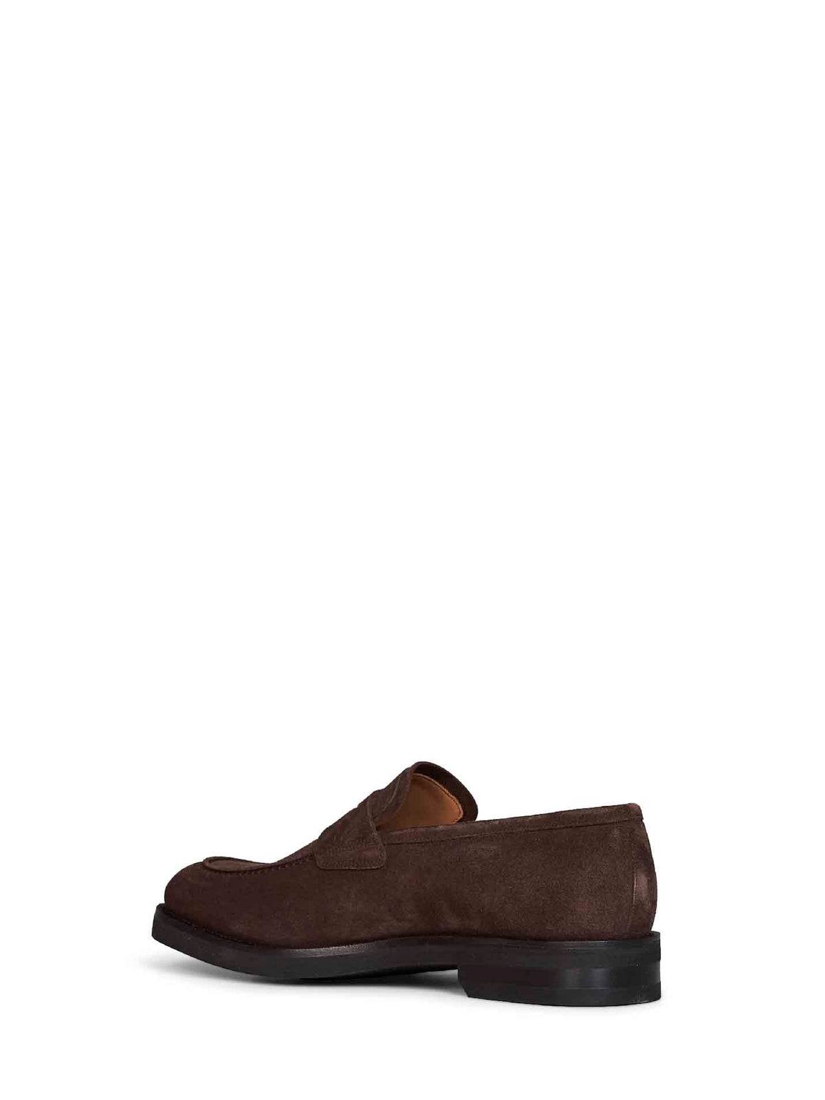 Ferragamo Men Bark Brown Suede Stefano Penny Loafers