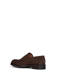 Ferragamo Men Bark Brown Suede Stefano Penny Loafers