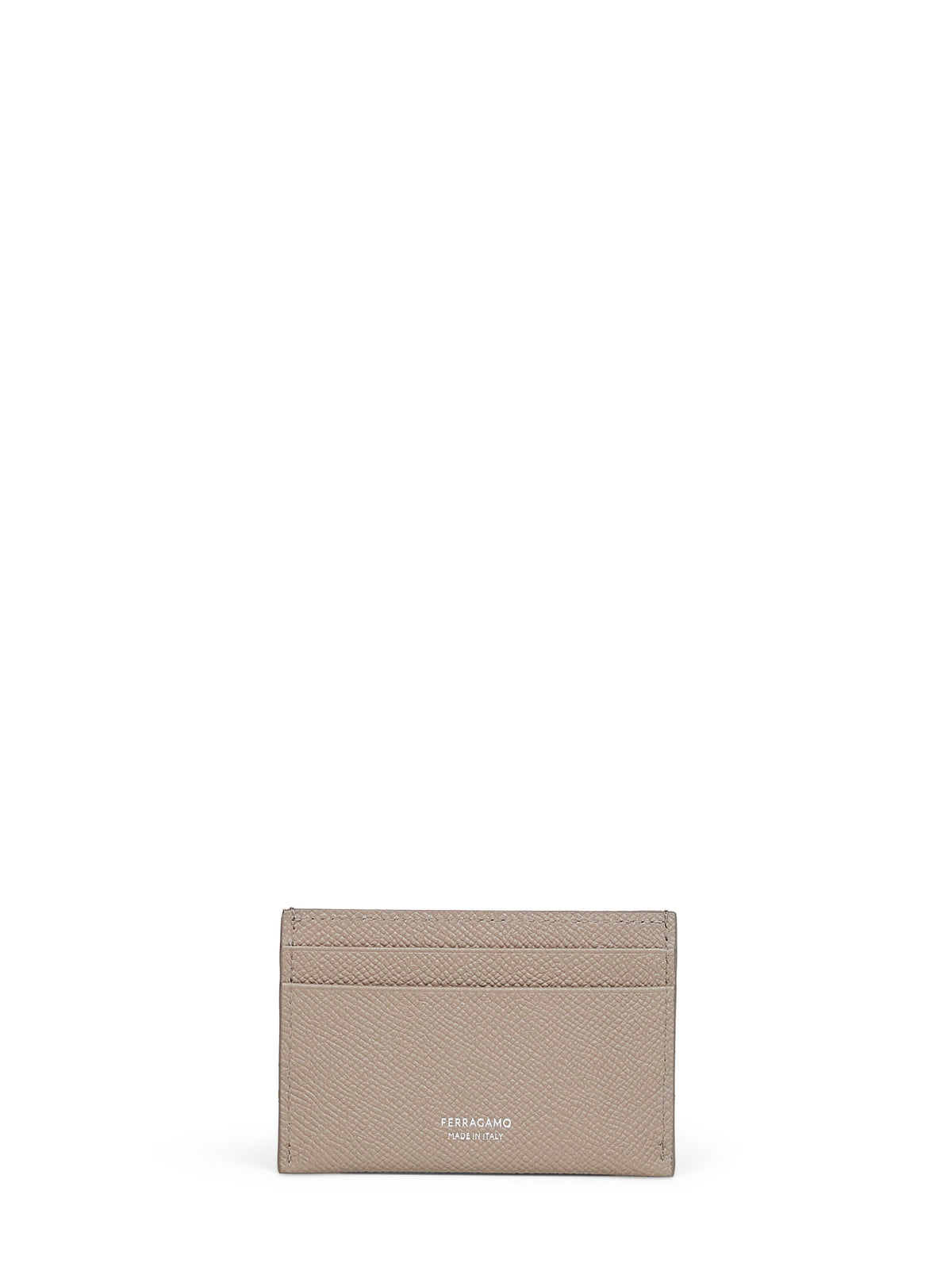 Ferragamo Women Warm Taupe Olive Gancini Credit Card Holder
