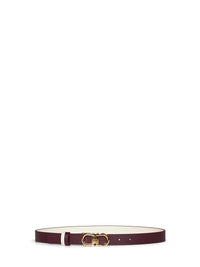 Ferragamo Women Plum And Mascarpone Cream Reversible Gancini Belt
