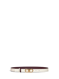 Ferragamo Women Plum And Mascarpone Cream Reversible Gancini Belt
