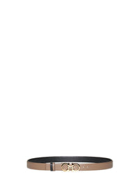 Ferragamo Women Caraway Seed Leather Gancini Reversible Belt