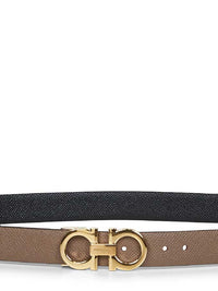 Ferragamo Women Caraway Seed Leather Gancini Reversible Belt