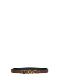 Ferragamo Women Cocoa Brown Leather "Gancini Reversible" Belt