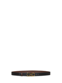 Ferragamo Women Cocoa Brown Leather "Gancini Reversible" Belt