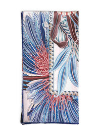 Ferragamo Women Ivory And Blue Fiori E Farfalle-Print Silk Scarf