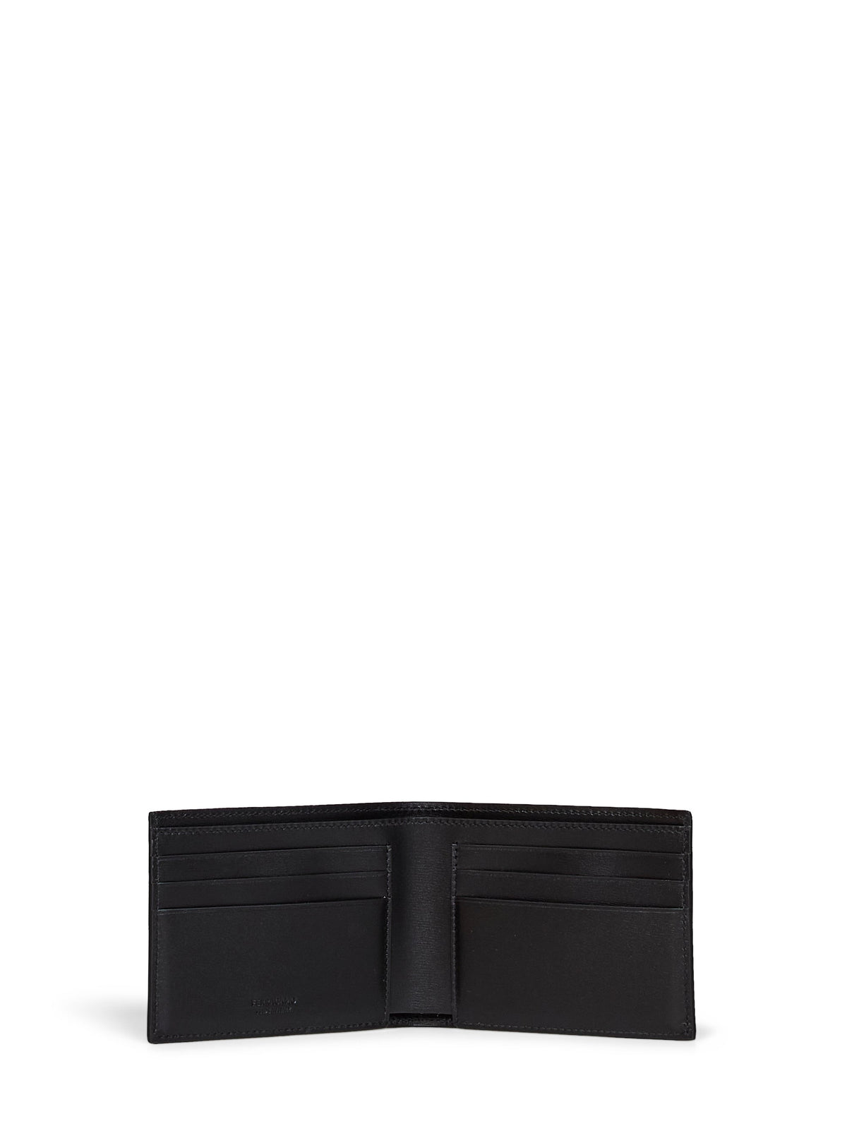 Ferragamo Men Black Palmellato Calfskin Leather Florence Classic Wallet