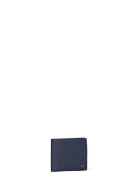 Ferragamo Men Dark Navy Blue Hammered Calfskin Gancini Wallet<Br/>
