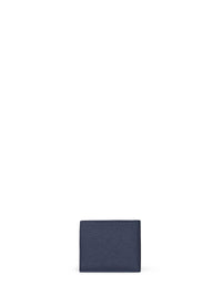Ferragamo Men Dark Navy Blue Hammered Calfskin Gancini Wallet<Br/>