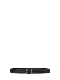 Ferragamo Men Dark Brown Woven Leather Belt