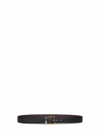 Ferragamo Men Black And Dark Brown Reversible Gancini Belt