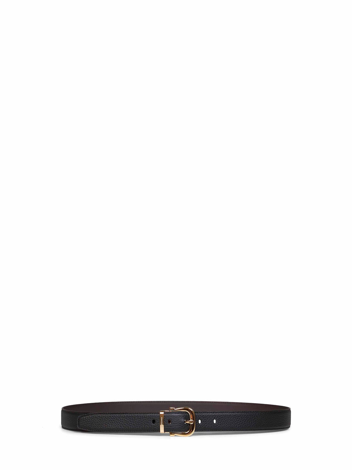 Ferragamo Men Black And Dark Brown Reversible Gancini Belt
