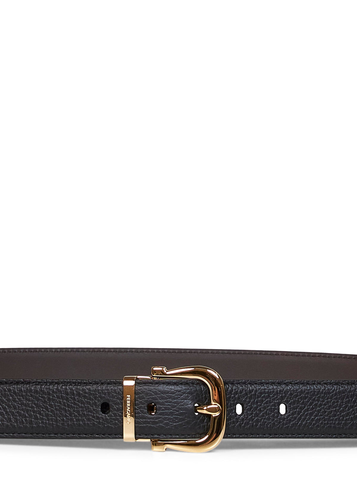 Ferragamo Men Black And Dark Brown Reversible Gancini Belt
