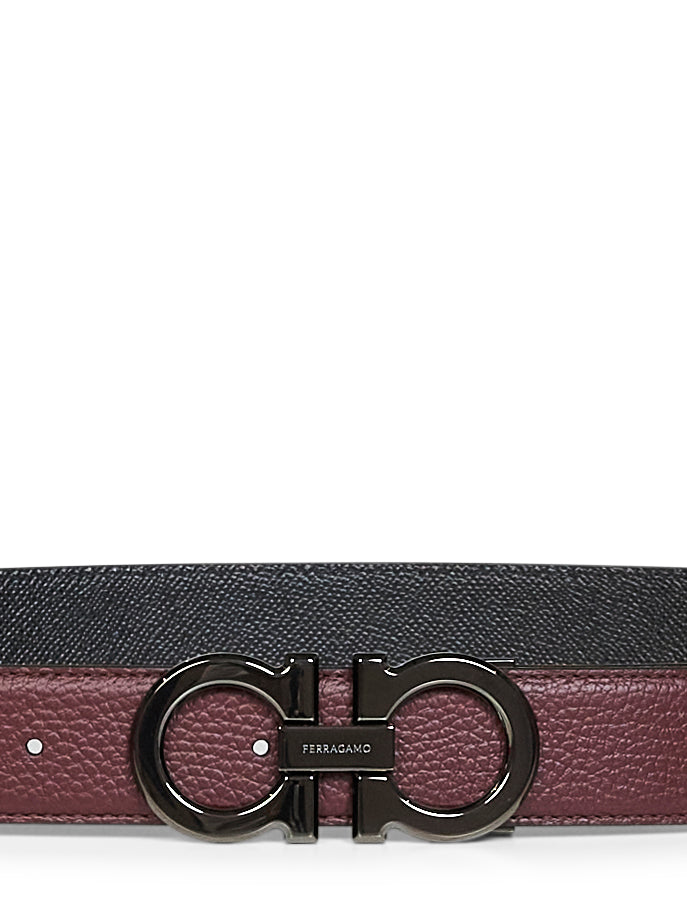 Ferragamo Men Two-Tone Gancini Reversible Belt