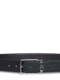 Ferragamo Men Black And Dark Brown Reversible Gancini Belt