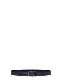 Ferragamo Men Midnight Blue And Black Reversible Gancini Belt