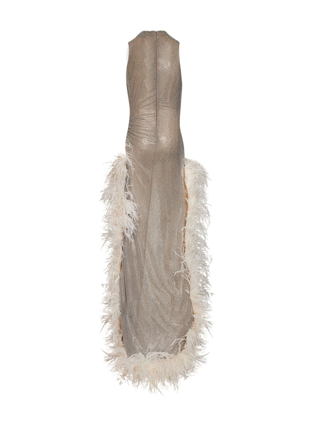 Giuseppe Di Morabito Women Silver Crystal-Embellished Tulle Asymmetric Maxi Dress