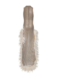 Giuseppe Di Morabito Women Silver Crystal-Embellished Tulle Asymmetric Maxi Dress