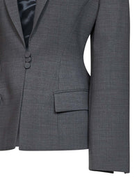Giuseppe Di Morabito Women Dark Grey Virgin Wool Canvas Fitted-Waist Blazer