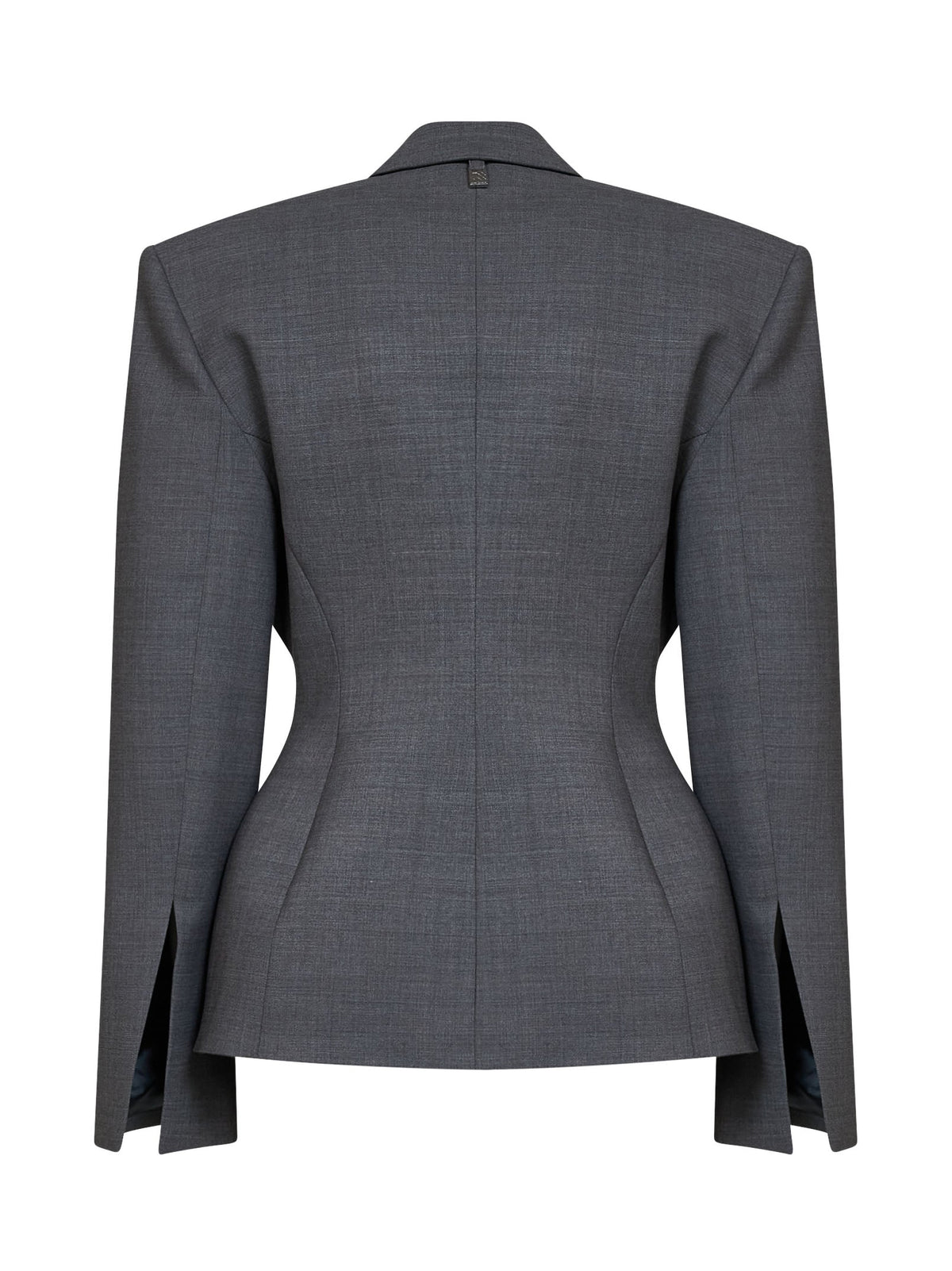 Giuseppe Di Morabito Women Dark Grey Virgin Wool Canvas Fitted-Waist Blazer