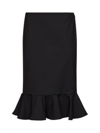 Giuseppe Di Morabito Women Black Virgin Wool Midi Skirt With Ruffle