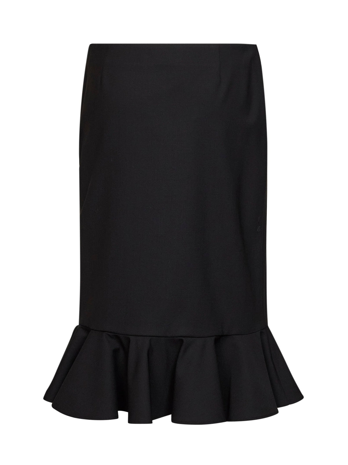 Giuseppe Di Morabito Women Black Virgin Wool Midi Skirt With Ruffle