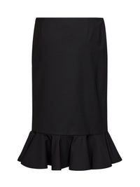 Giuseppe Di Morabito Women Black Virgin Wool Midi Skirt With Ruffle
