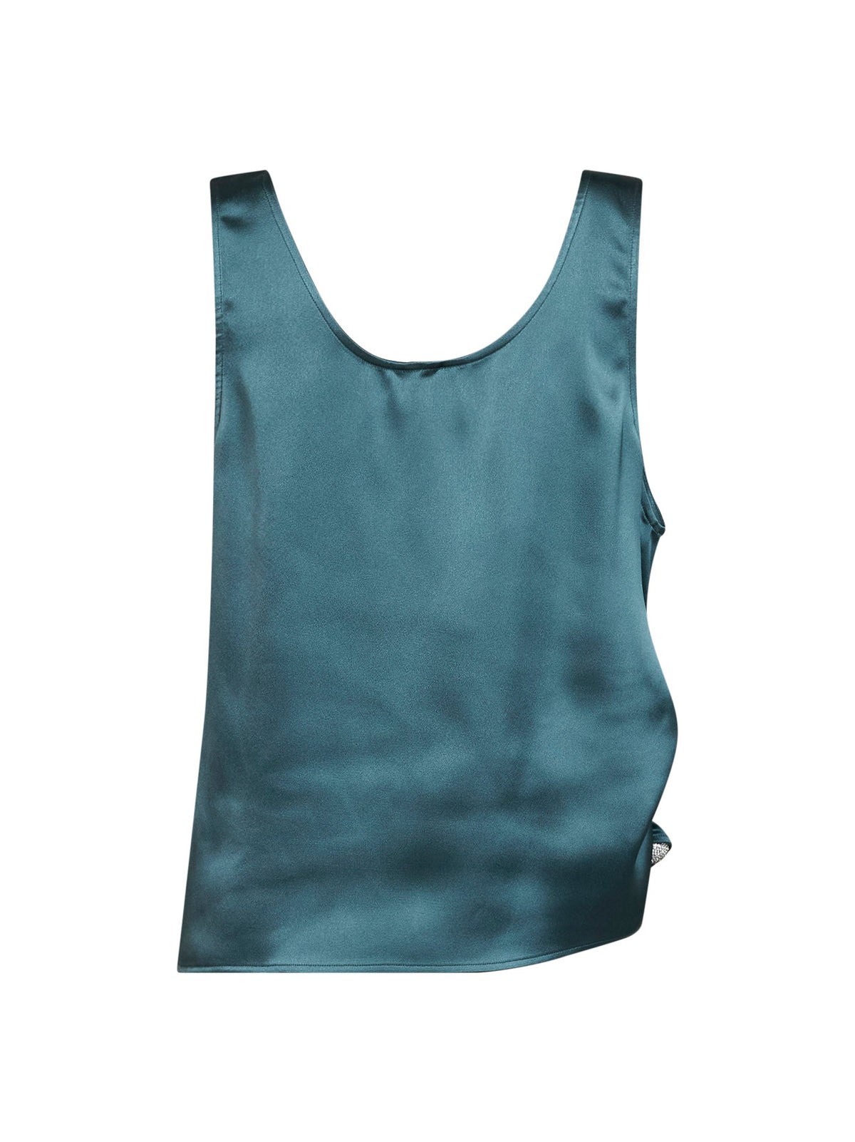 Giuseppe Di Morabito Women Oil Green Satin Draped Top