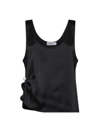 Giuseppe Di Morabito Women Black Satin Draped Top