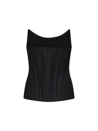 Giuseppe Di Morabito Women Black Stretch Twill Bustier Top