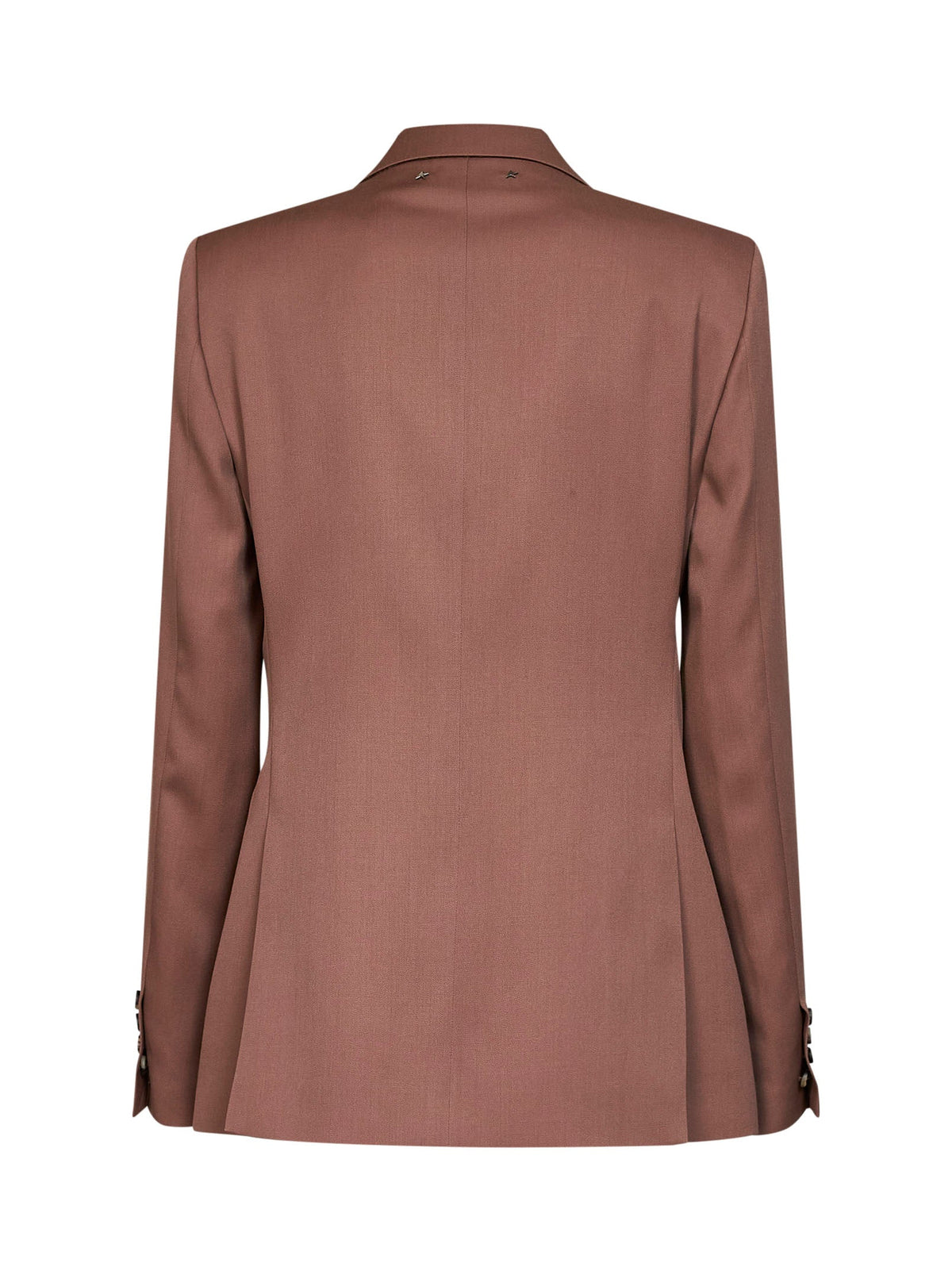 Golden Goose Women Bronze Pink Wool Gabardine Journey Double-Breasted Blazer