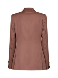 Golden Goose Women Bronze Pink Wool Gabardine Journey Double-Breasted Blazer