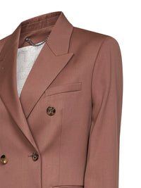 Golden Goose Women Bronze Pink Wool Gabardine Journey Double-Breasted Blazer