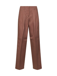 Golden Goose Women Bronze Pink Wool Gabardine Journey Wide-Leg Trousers