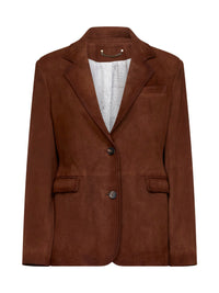 Golden Goose Women Brown Waxed Suede Robyn Blazer