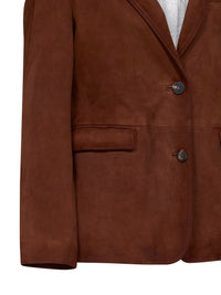Golden Goose Women Brown Waxed Suede Robyn Blazer
