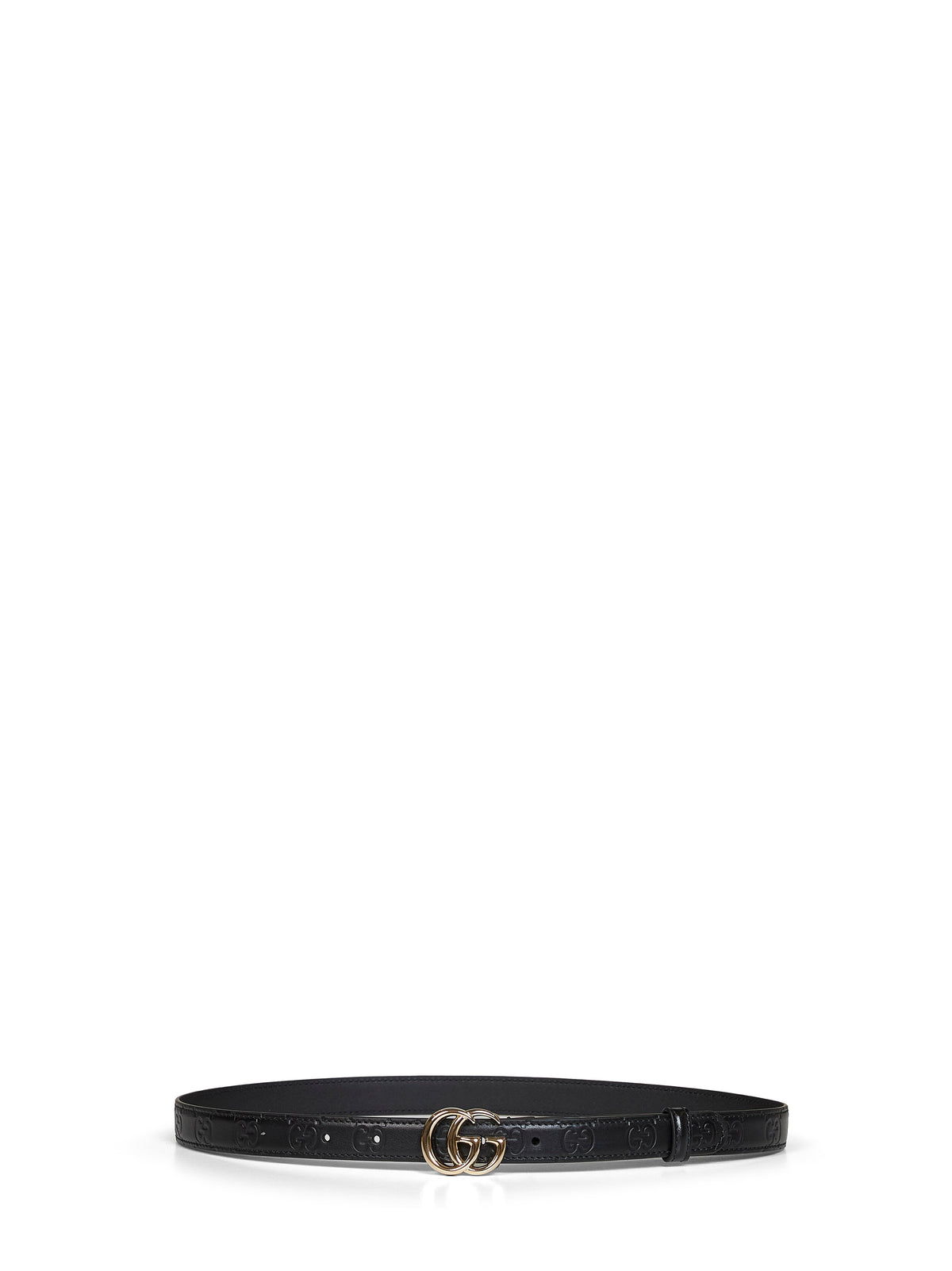 Gucci Women Black Gg Marmont Slim Belt