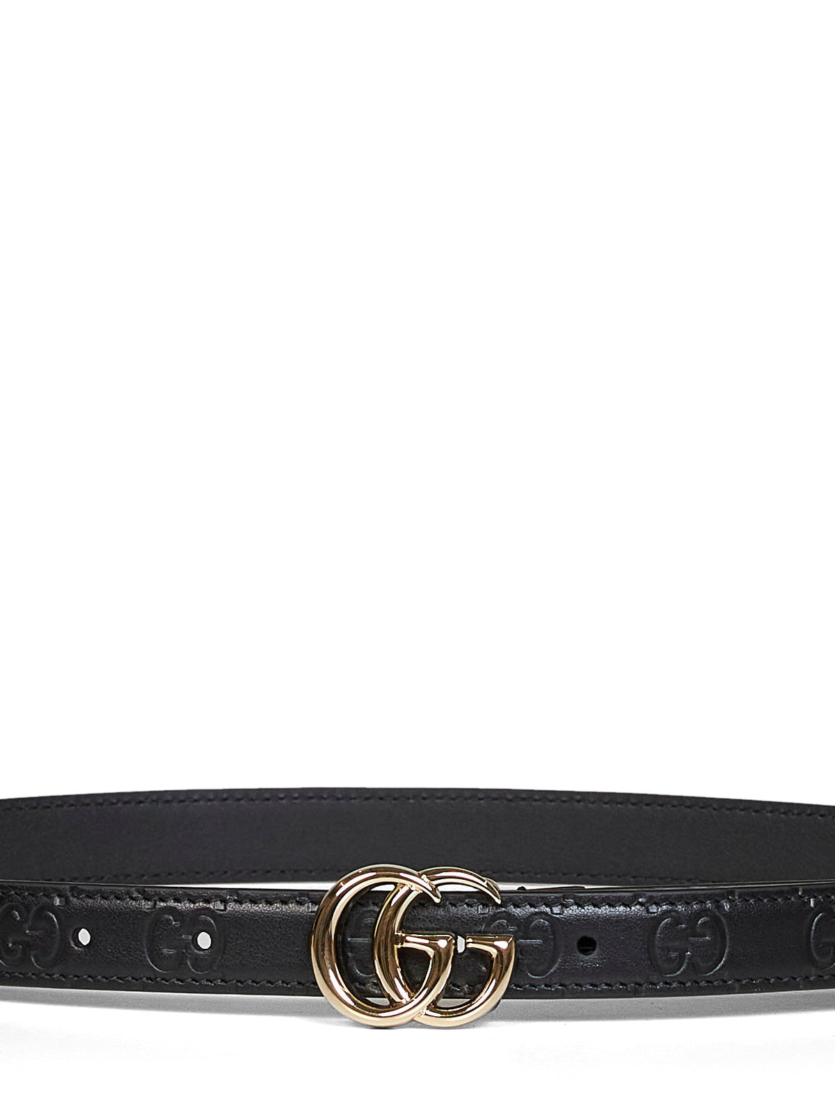 Gucci Women Black Gg Marmont Slim Belt