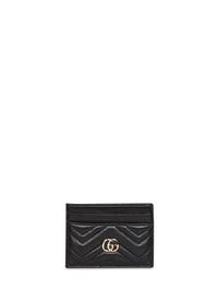 Gucci Women Black Gg Marmont Card Holder