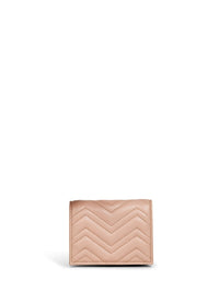 Gucci Women Pinky Beige Gg Marmont Card Case Wallet