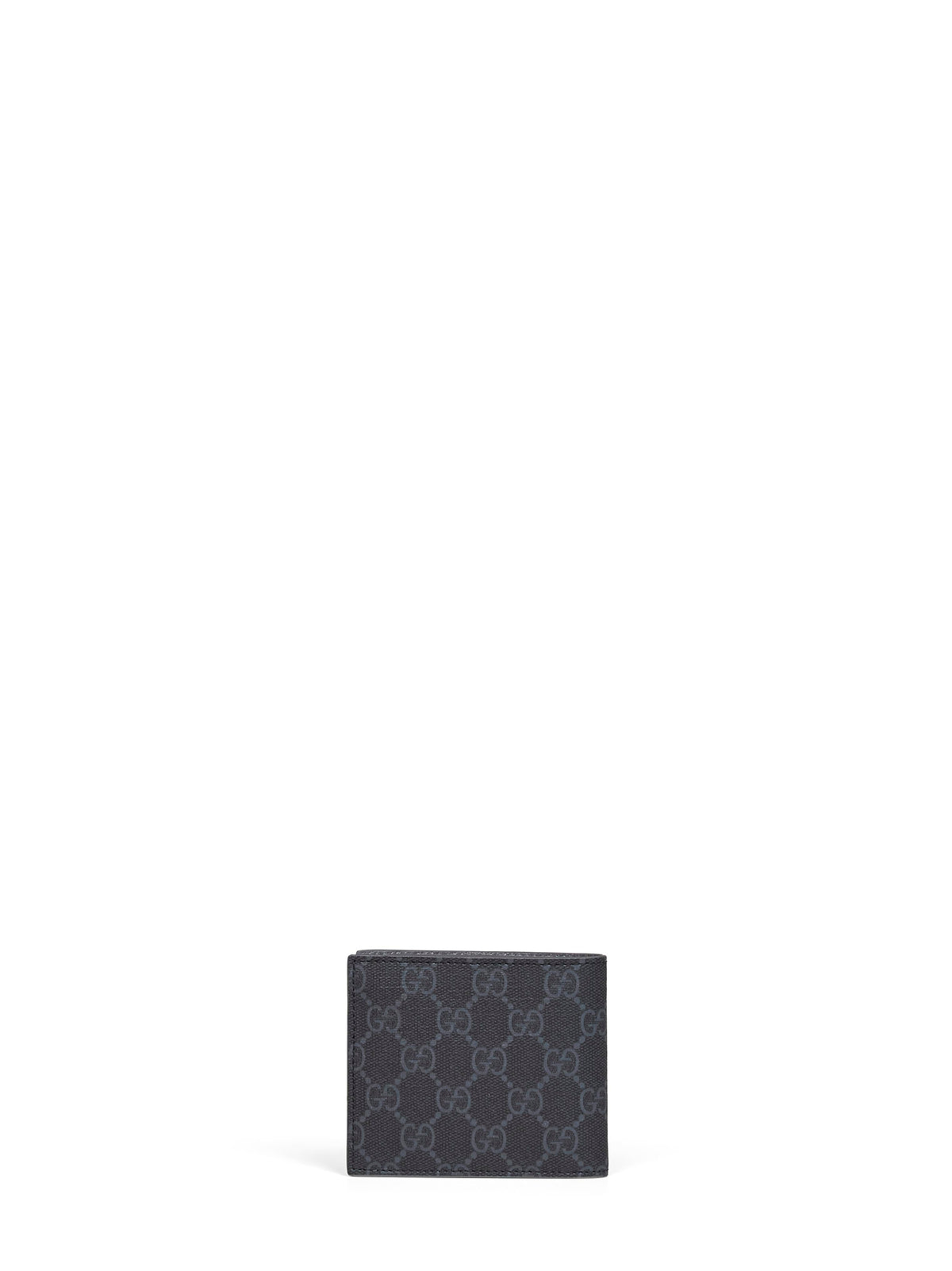 Gucci Men Black Leather Gg Bi-Fold Wallet<Br/>