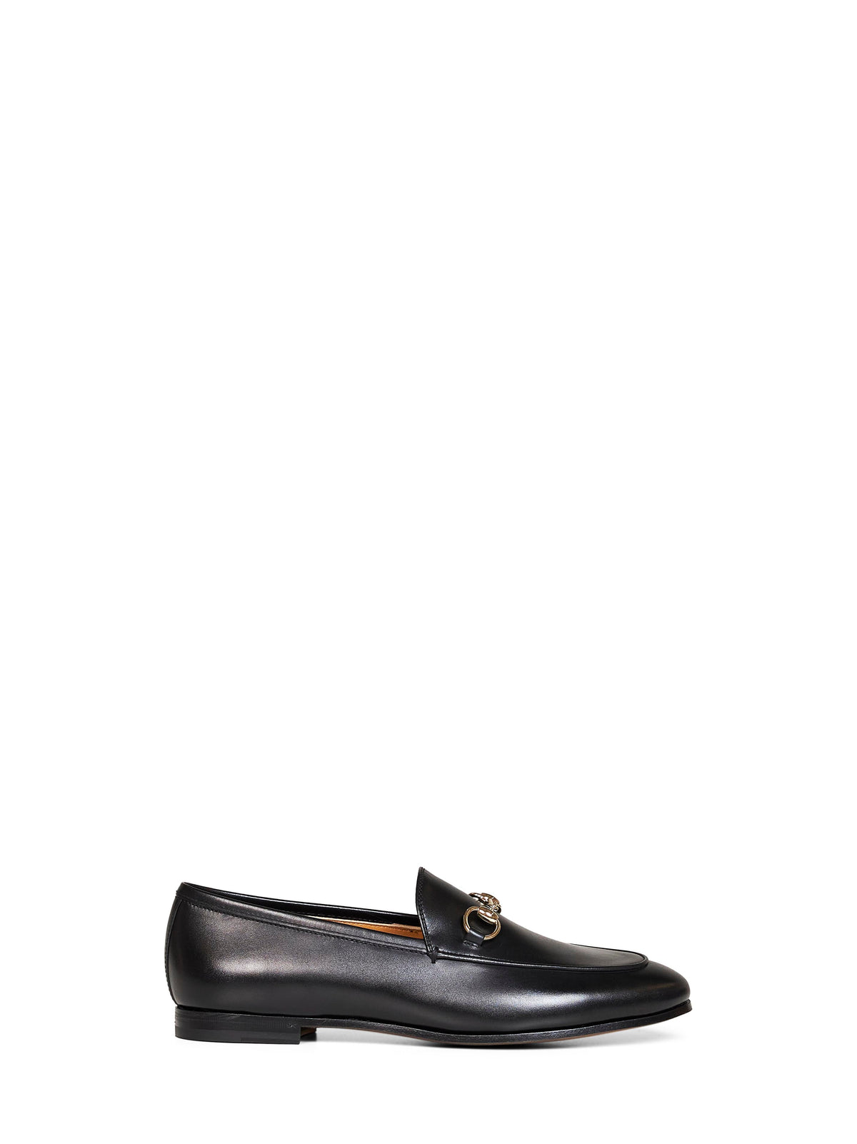 Gucci Women Black Leather Jordaan Horsebit Loafers
