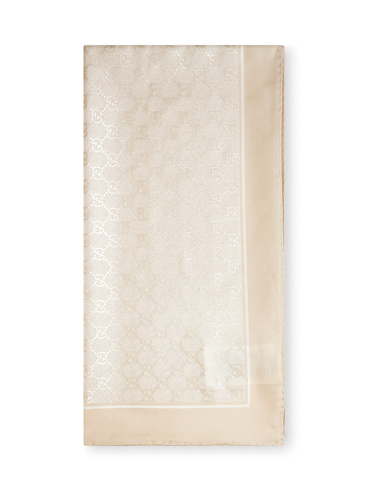 Gucci Women Ivory Gg Silk Carré