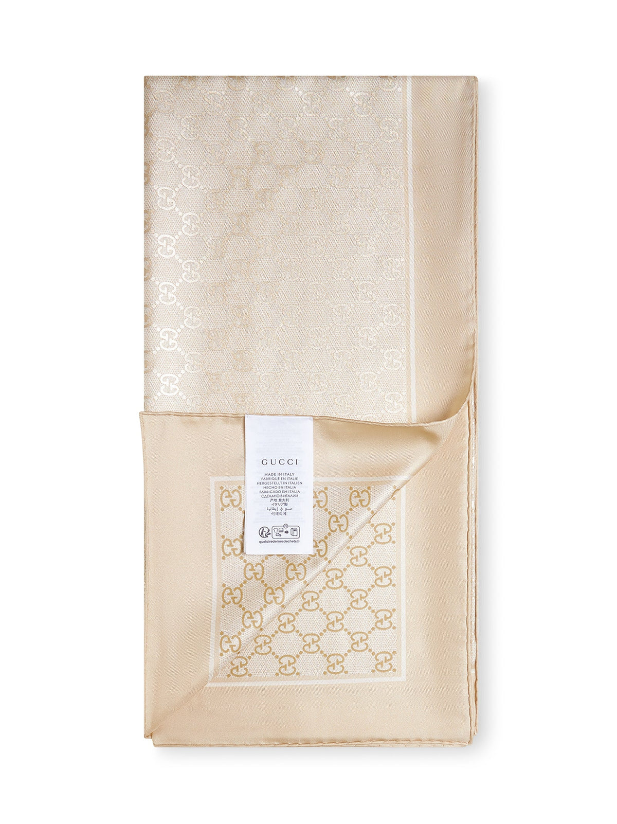 Gucci Women Ivory Gg Silk Carré