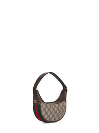 Gucci Women Beige And Dark Brown Ophidia Small Shoulder Bag