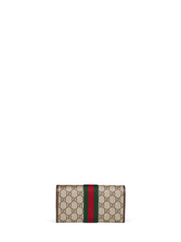 Gucci Women Beige And Dark Brown Ophidia Continental Wallet