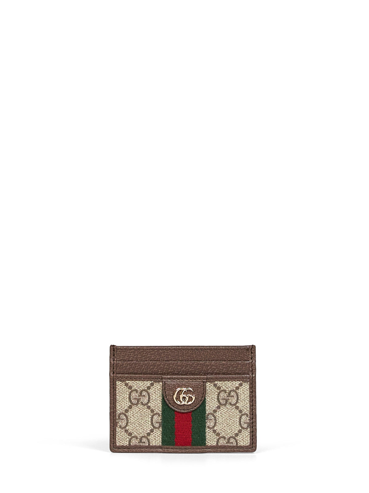 Gucci Women Beige And Dark Brown Ophidia Card Holder