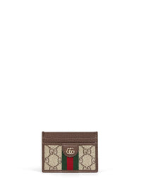 Gucci Women Beige And Dark Brown Ophidia Card Holder